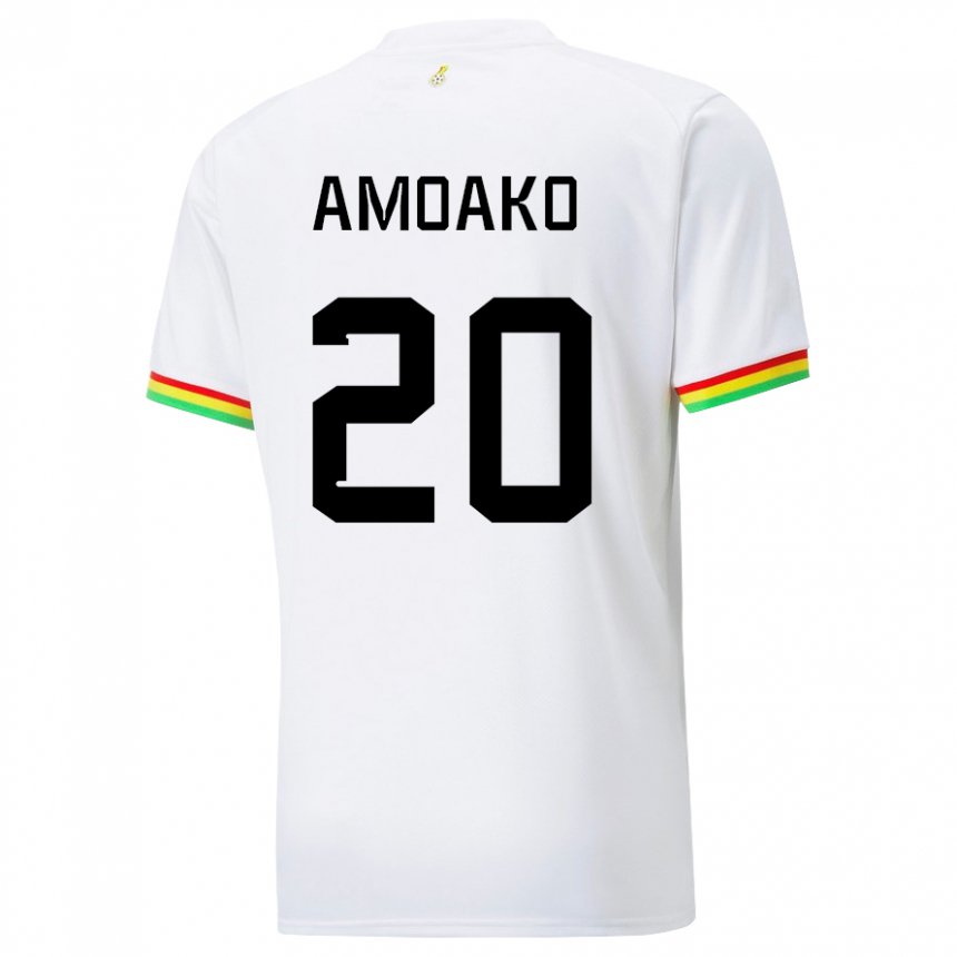 Dzieci Ghany Linda Amoako #20 Biały Domowa Koszulka 22-24 Koszulki Klubowe