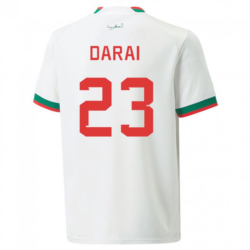 Dzieci Maroka Hamza Darai #23 Biały Wyjazdowa Koszulka 22-24 Koszulki Klubowe