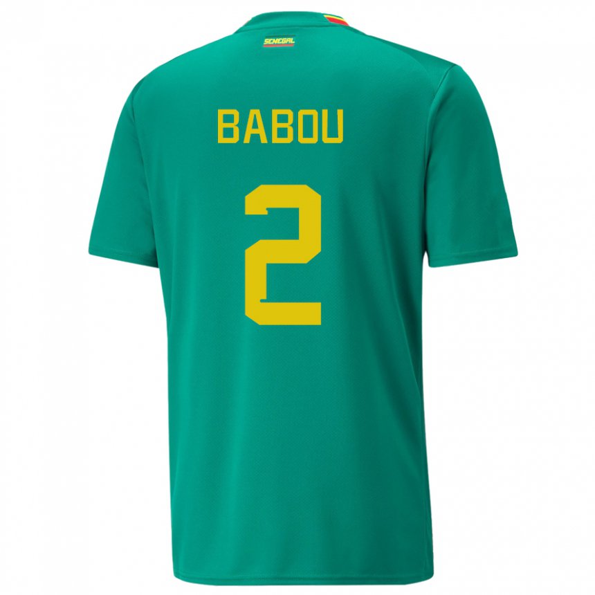 Dzieci Senegalu Marieme Babou #2 Zielony Wyjazdowa Koszulka 22-24 Koszulki Klubowe