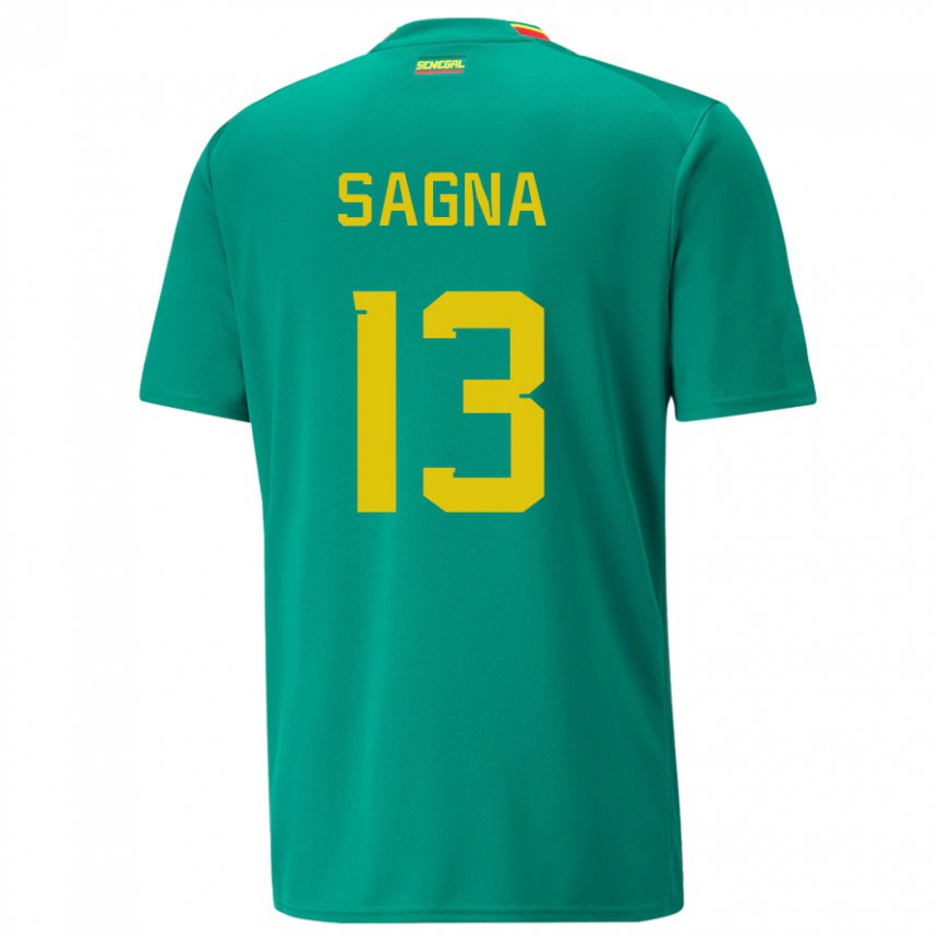 Dzieci Senegalu Jeannette Sagna #13 Zielony Wyjazdowa Koszulka 22-24 Koszulki Klubowe