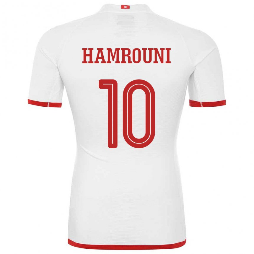 Dzieci Tunezji Rayen Hamrouni #10 Biały Wyjazdowa Koszulka 22-24 Koszulki Klubowe