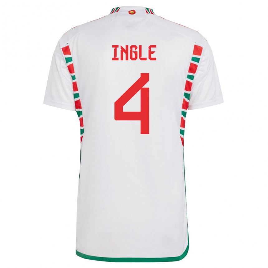 Dzieci Walii Sophie Ingle #4 Biały Wyjazdowa Koszulka 22-24 Koszulki Klubowe