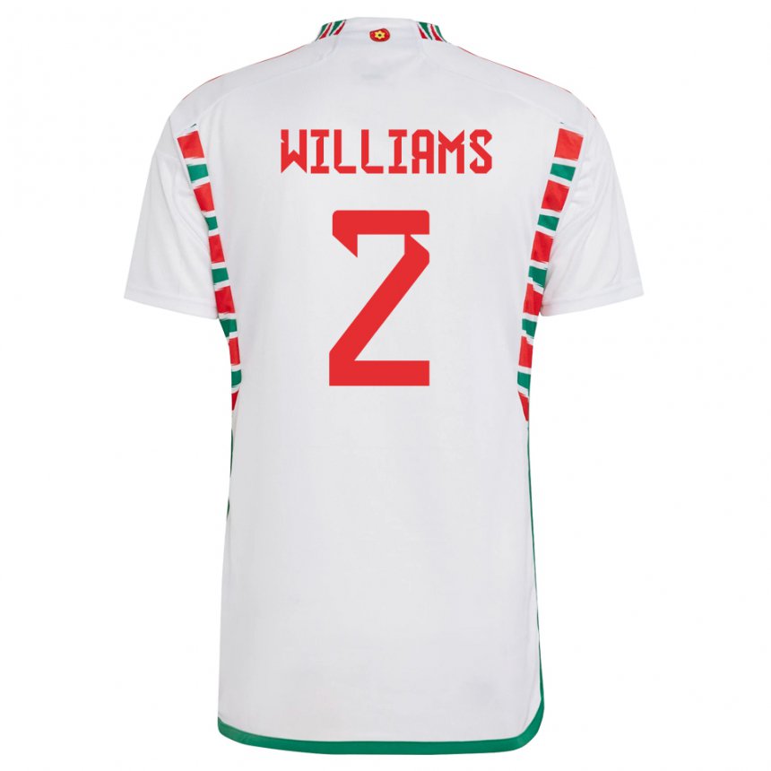 Dzieci Walii Morgan Williams #2 Biały Wyjazdowa Koszulka 22-24 Koszulki Klubowe
