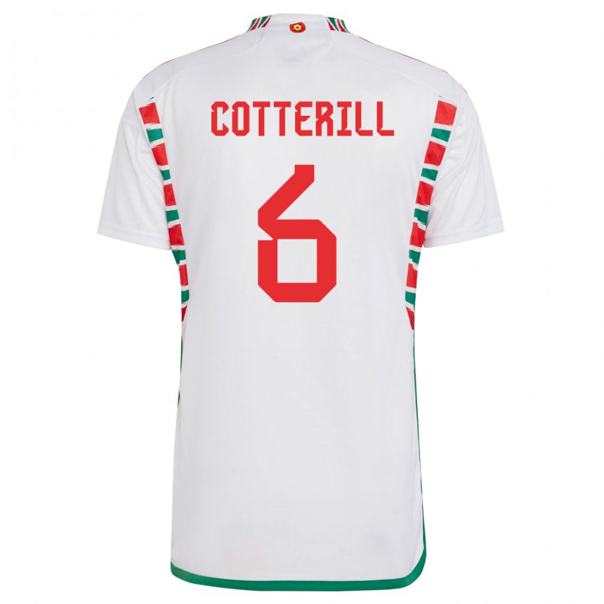 Dzieci Walii Joel Cotterill #6 Biały Wyjazdowa Koszulka 22-24 Koszulki Klubowe