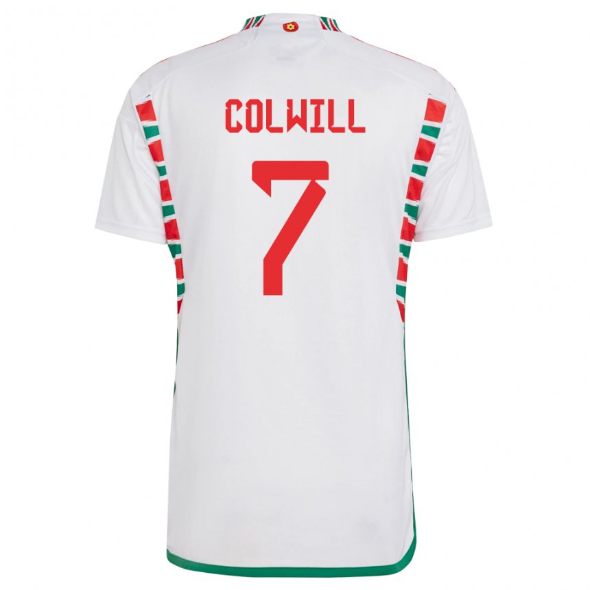 Dzieci Walii Joel Colwill #7 Biały Wyjazdowa Koszulka 22-24 Koszulki Klubowe