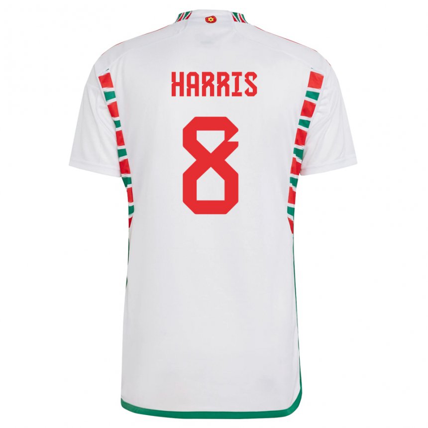 Dzieci Walii Luke Harris #8 Biały Wyjazdowa Koszulka 22-24 Koszulki Klubowe