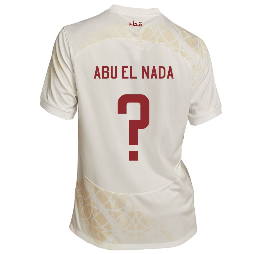 Dzieci Kataru Mahmoud Abu El Nada #0 Złoty Beżowy Wyjazdowa Koszulka 22-24 Koszulki Klubowe