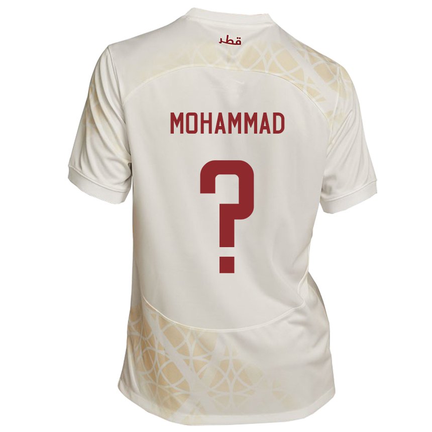 Dzieci Kataru Khaled Mohammad #0 Złoty Beżowy Wyjazdowa Koszulka 22-24 Koszulki Klubowe