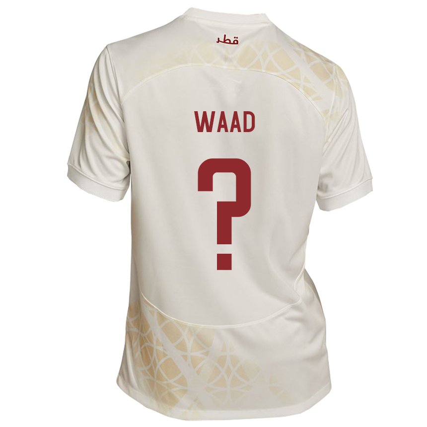 Dzieci Kataru Mohammad Waad #0 Złoty Beżowy Wyjazdowa Koszulka 22-24 Koszulki Klubowe