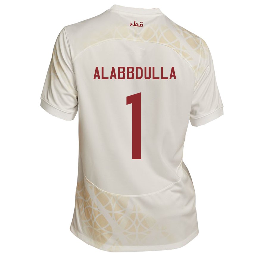 Dzieci Kataru Latifa Alabbdulla #1 Złoty Beżowy Wyjazdowa Koszulka 22-24 Koszulki Klubowe