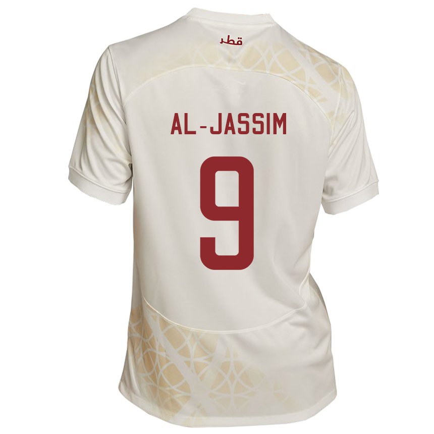 Dzieci Kataru Kholoud Al Jassim #9 Złoty Beżowy Wyjazdowa Koszulka 22-24 Koszulki Klubowe