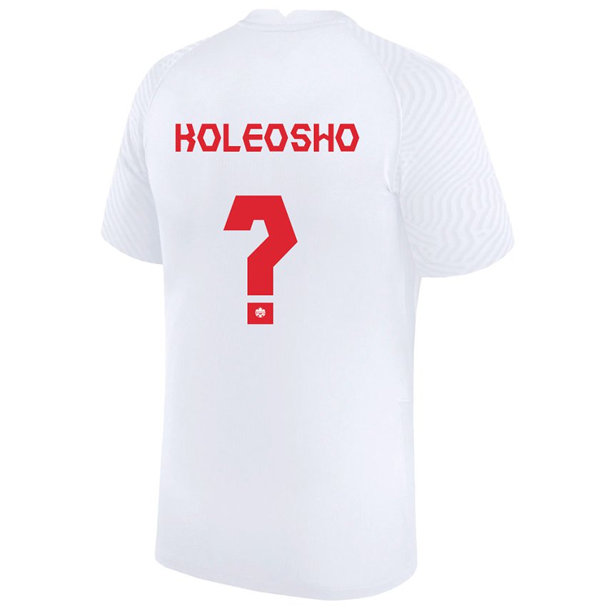 Dzieci Kanady Luca Koleosho #0 Biały Wyjazdowa Koszulka 22-24 Koszulki Klubowe