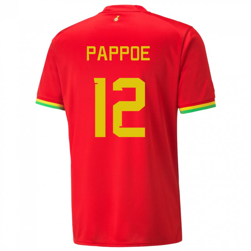 Dzieci Ghany Isaac Pappoe #12 Czerwony Wyjazdowa Koszulka 22-24 Koszulki Klubowe