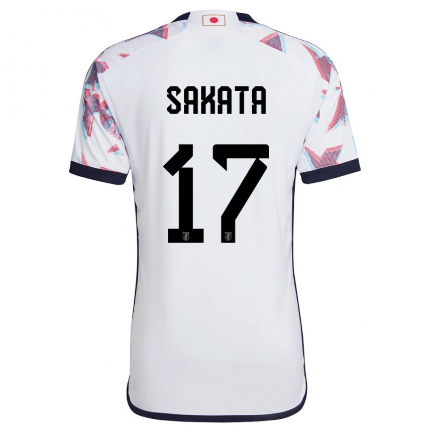 Dzieci Japonii Reiya Sakata #17 Biały Wyjazdowa Koszulka 22-24 Koszulki Klubowe