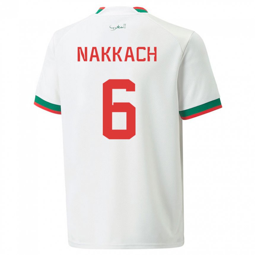 Dzieci Maroka Elodie Nakkach #6 Biały Wyjazdowa Koszulka 22-24 Koszulki Klubowe