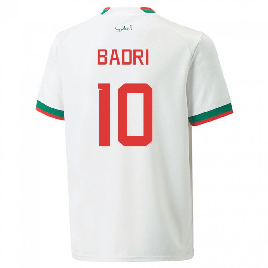 Dzieci Maroka Najat Badri #10 Biały Wyjazdowa Koszulka 22-24 Koszulki Klubowe