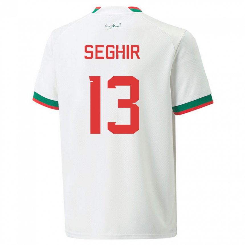 Dzieci Maroka Sabah Seghir #13 Biały Wyjazdowa Koszulka 22-24 Koszulki Klubowe