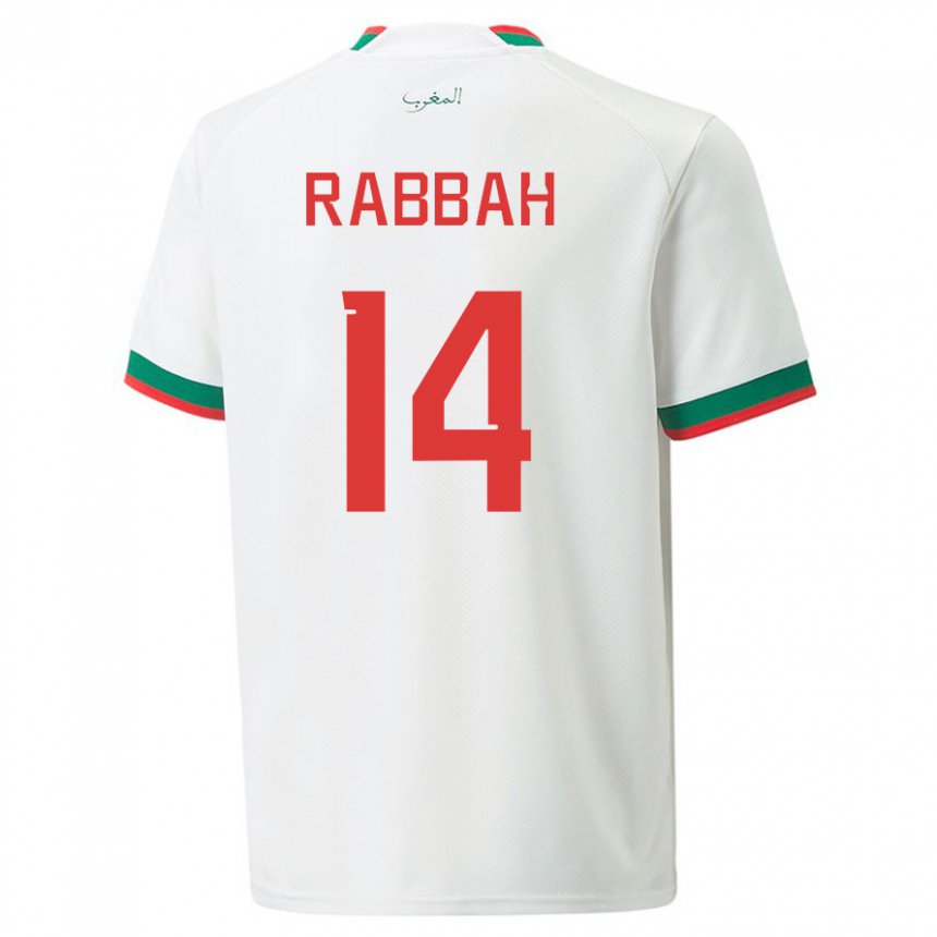 Dzieci Maroka Aziza Rabbah #14 Biały Wyjazdowa Koszulka 22-24 Koszulki Klubowe