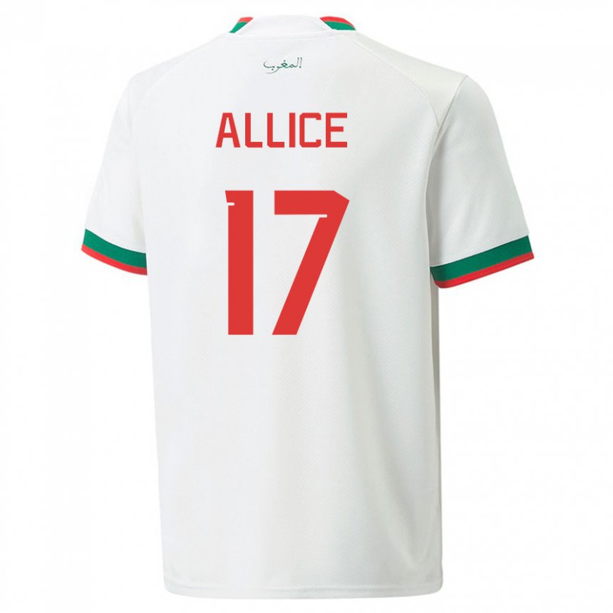 Dzieci Maroka Eva Allice #17 Biały Wyjazdowa Koszulka 22-24 Koszulki Klubowe