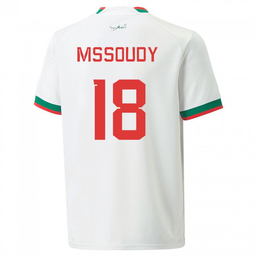 Dzieci Maroka Sanaa Mssoudy #18 Biały Wyjazdowa Koszulka 22-24 Koszulki Klubowe