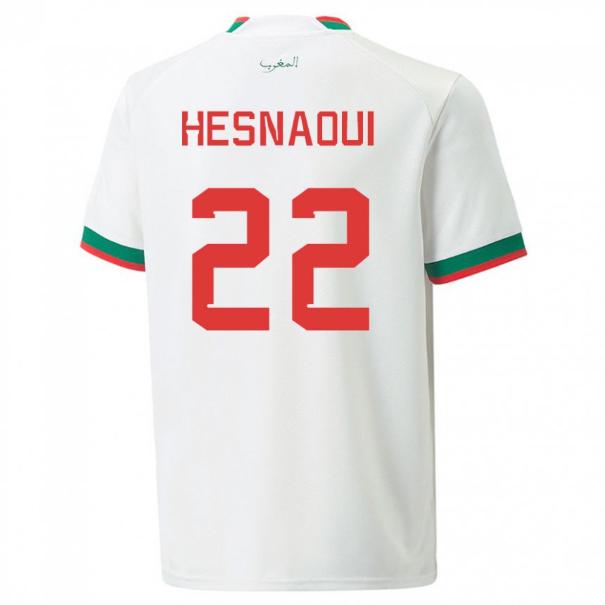 Dzieci Maroka Hind Hesnaoui #22 Biały Wyjazdowa Koszulka 22-24 Koszulki Klubowe