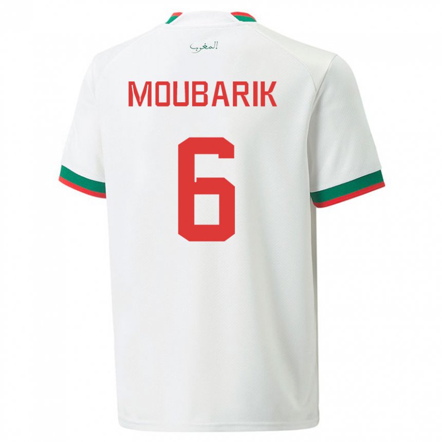 Dzieci Maroka El Mehdi Moubarik #6 Biały Wyjazdowa Koszulka 22-24 Koszulki Klubowe