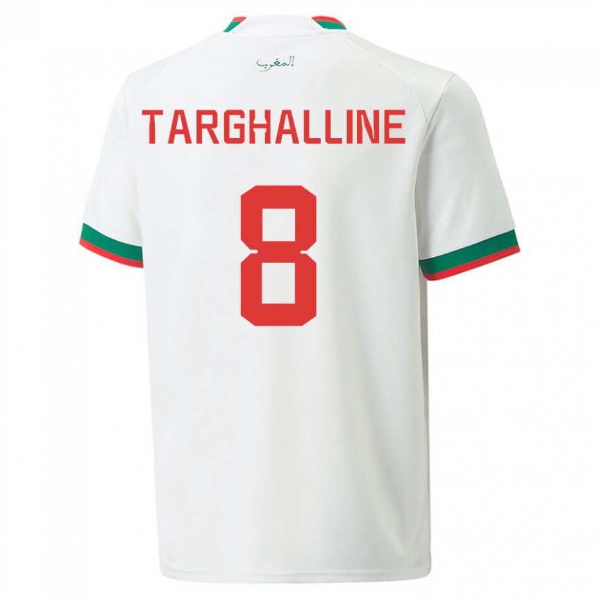 Dzieci Maroka Oussama Targhalline #8 Biały Wyjazdowa Koszulka 22-24 Koszulki Klubowe