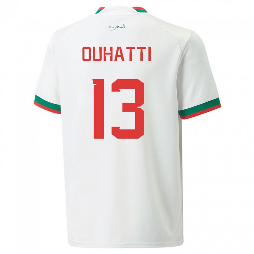 Dzieci Maroka Aymane Ouhatti #13 Biały Wyjazdowa Koszulka 22-24 Koszulki Klubowe