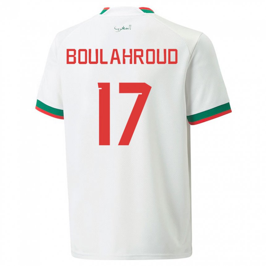 Dzieci Maroka Charaf Eddine Boulahroud #17 Biały Wyjazdowa Koszulka 22-24 Koszulki Klubowe