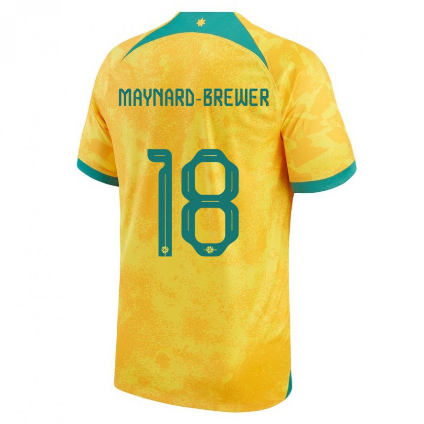 Męski Australii Ashley Maynard Brewer #18 Złoty Domowa Koszulka 22-24 Koszulki Klubowe