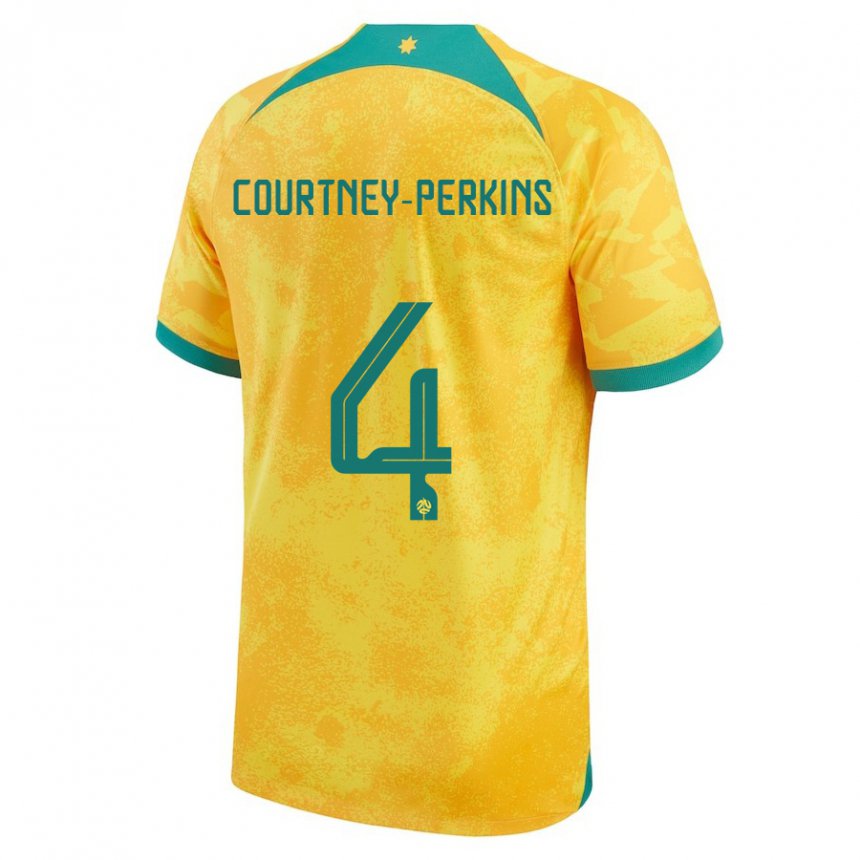 Męski Australii Jordan Courtney Perkins #4 Złoty Domowa Koszulka 22-24 Koszulki Klubowe