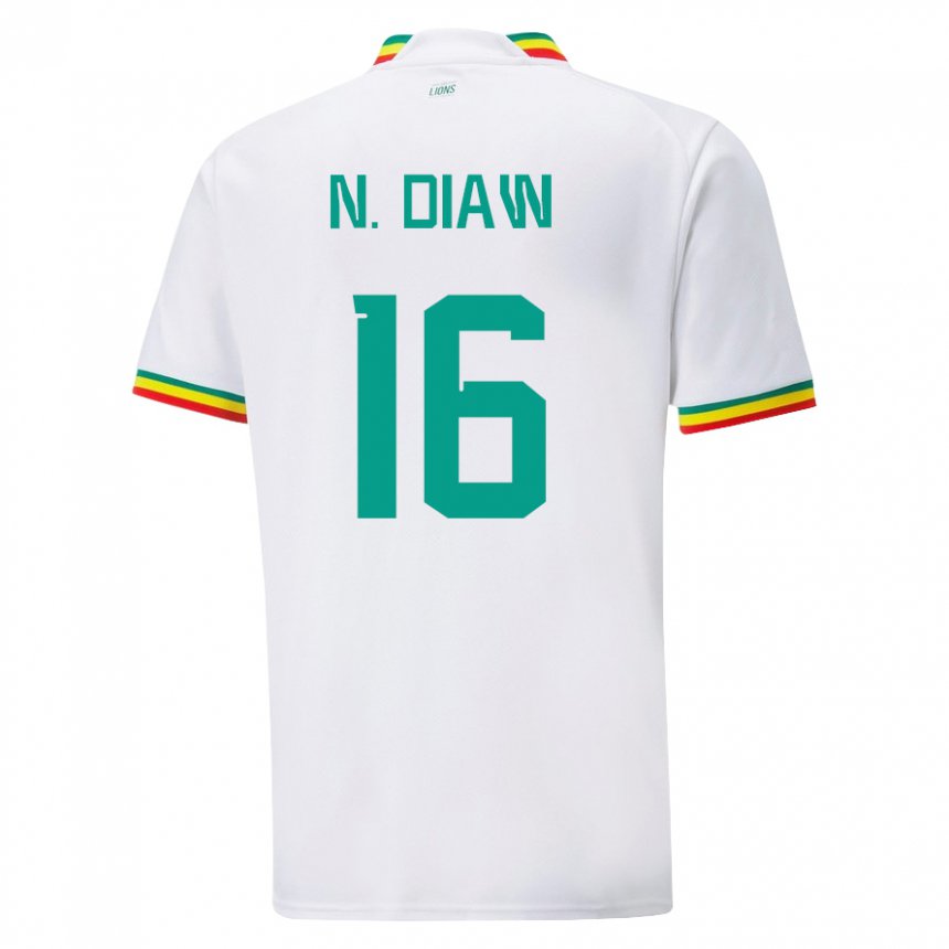 Męski Senegalu Ndeye Meissa Diaw #16 Biały Domowa Koszulka 22-24 Koszulki Klubowe