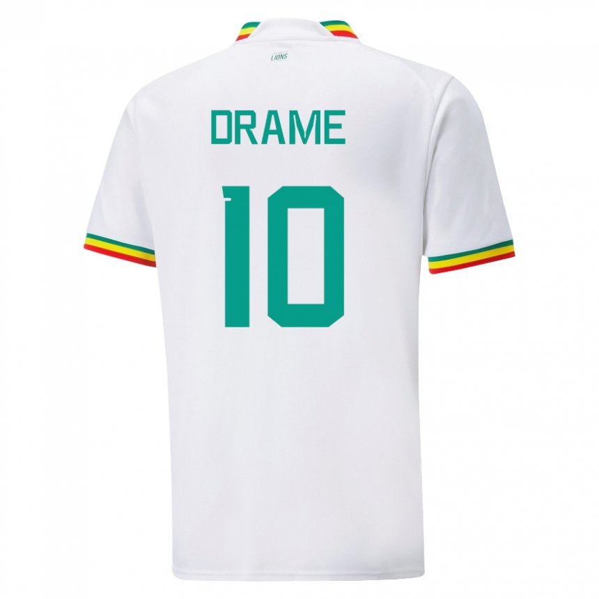 Męski Senegalu Ibrahima Drame #10 Biały Domowa Koszulka 22-24 Koszulki Klubowe