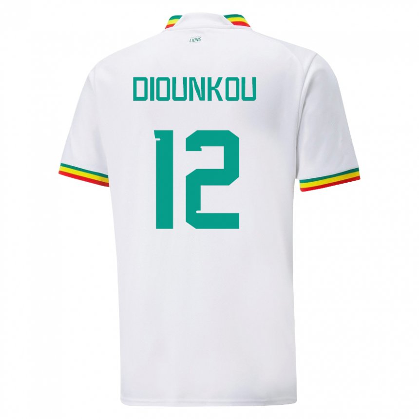 Męski Senegalu Alpha Diounkou #12 Biały Domowa Koszulka 22-24 Koszulki Klubowe