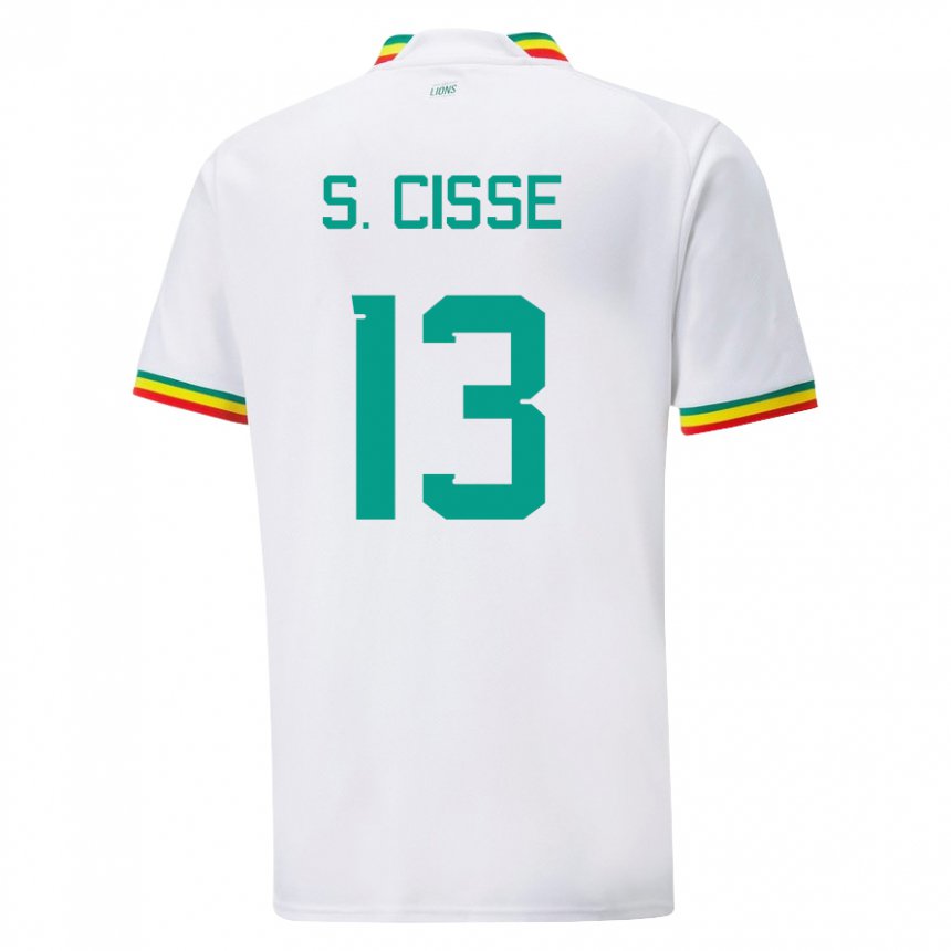 Męski Senegalu Souleymane Cisse #13 Biały Domowa Koszulka 22-24 Koszulki Klubowe