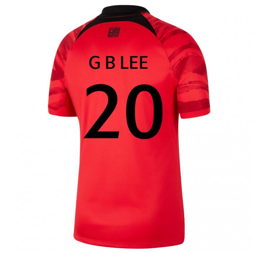 Męski Korei Południowej Lee Gyu Baeg #20 Czerwony Czarny Domowa Koszulka 22-24 Koszulki Klubowe