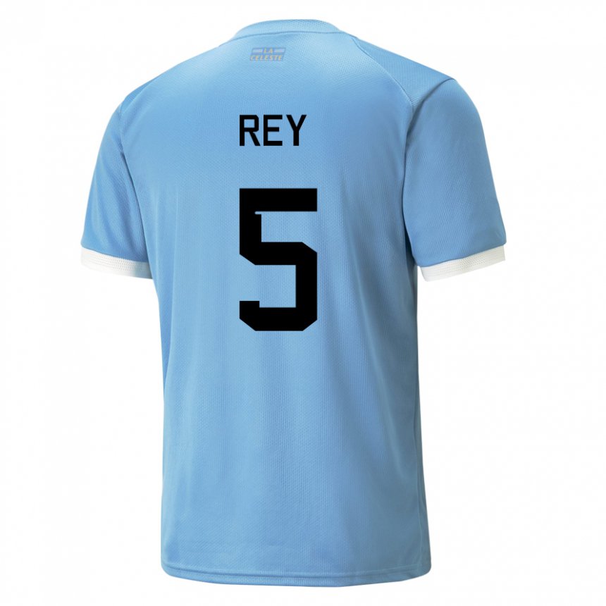 Męski Urugwaju Rodrigo Rey #5 Niebieski Domowa Koszulka 22-24 Koszulki Klubowe
