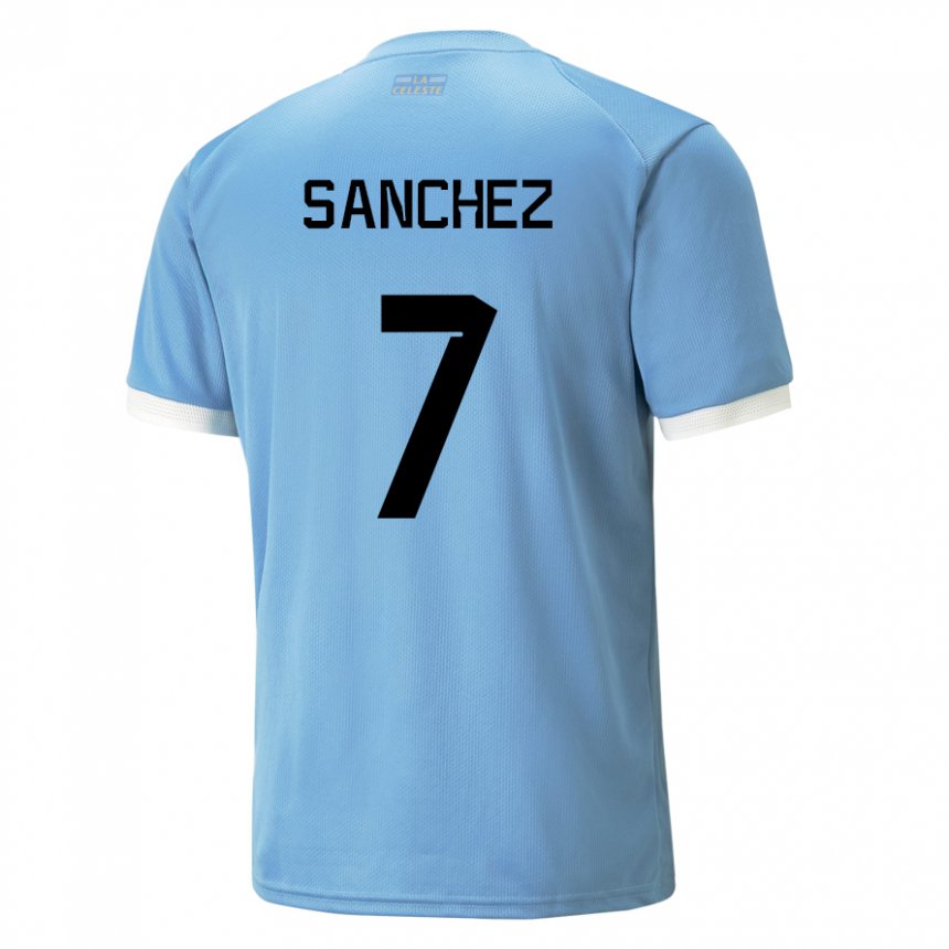 Męski Urugwaju Renzo Sanchez #7 Niebieski Domowa Koszulka 22-24 Koszulki Klubowe