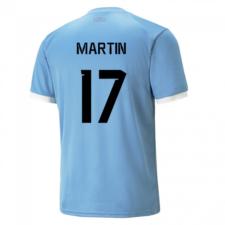 Męski Urugwaju Juan Martin #17 Niebieski Domowa Koszulka 22-24 Koszulki Klubowe