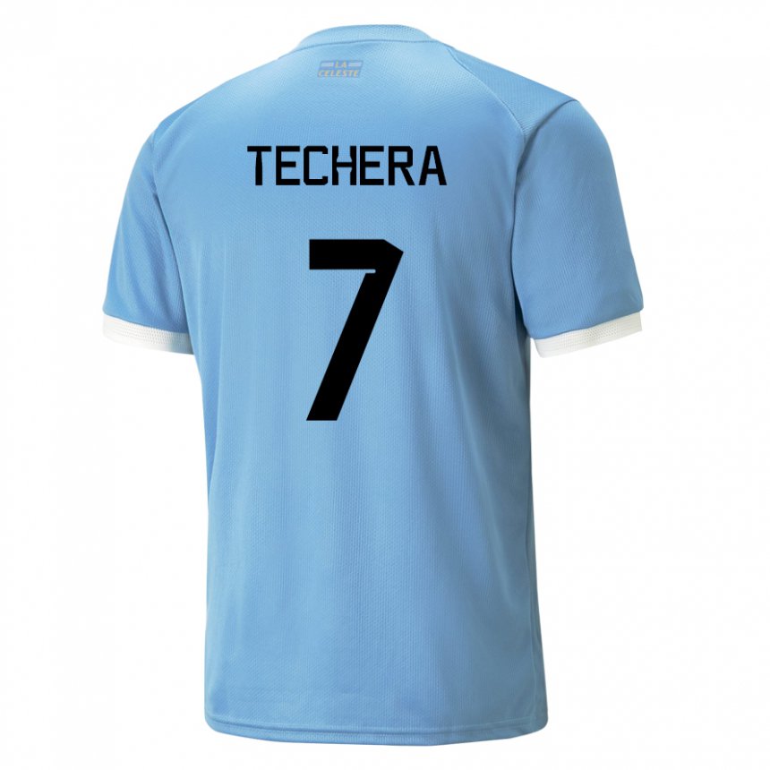 Męski Urugwaju Facundo Techera #7 Niebieski Domowa Koszulka 22-24 Koszulki Klubowe