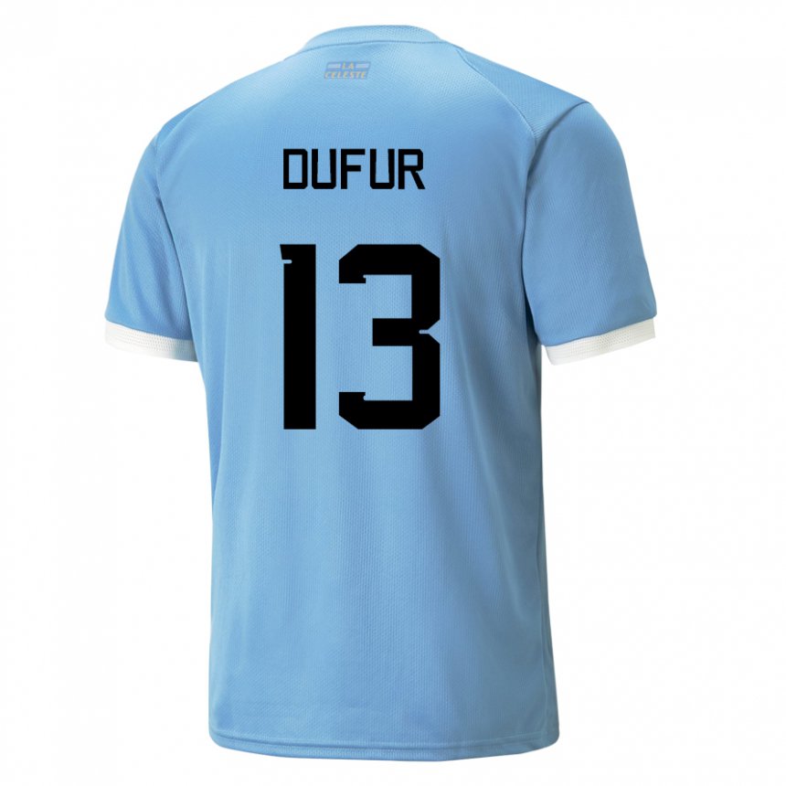 Męski Urugwaju Lautaro Dufur #13 Niebieski Domowa Koszulka 22-24 Koszulki Klubowe