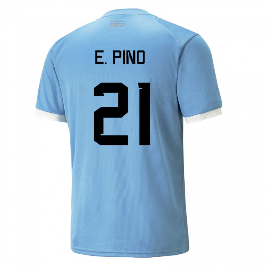 Męski Urugwaju Emiliano Del Pino #21 Niebieski Domowa Koszulka 22-24 Koszulki Klubowe