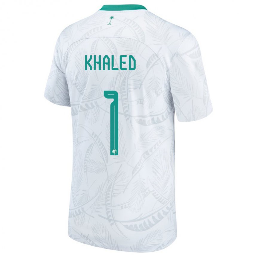 Męski Arabii Saudyjskiej Sarah Khaled #1 Biały Domowa Koszulka 22-24 Koszulki Klubowe