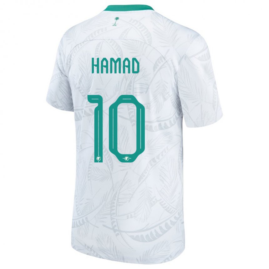 Męski Arabii Saudyjskiej Sarah Hamad #10 Biały Domowa Koszulka 22-24 Koszulki Klubowe