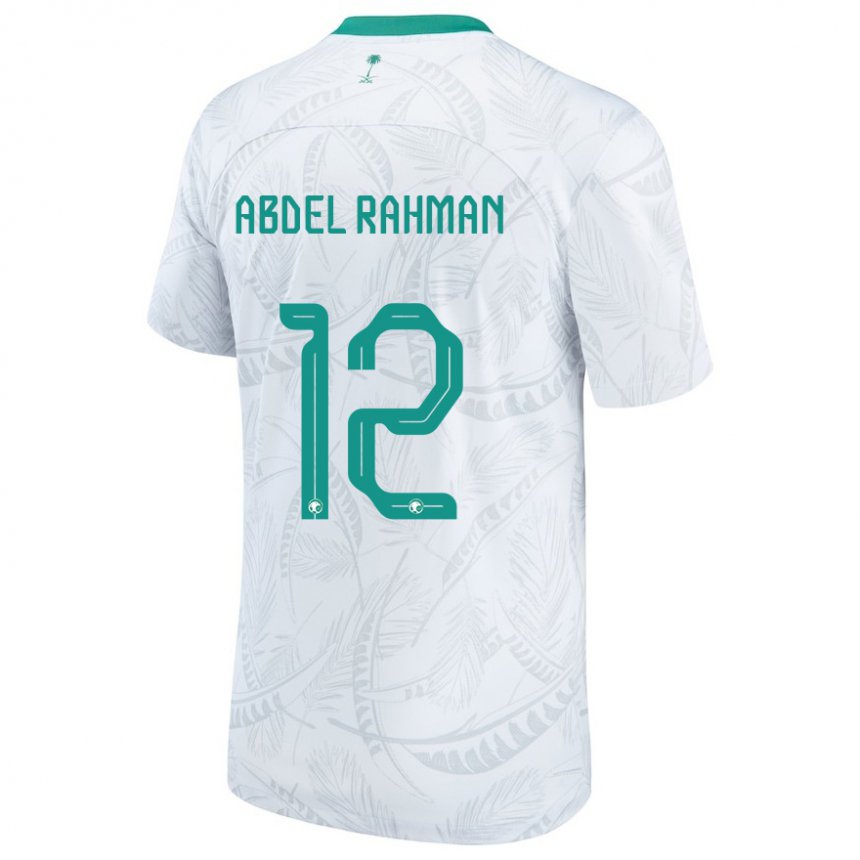 Męski Arabii Saudyjskiej Mona Abdel Rahman #12 Biały Domowa Koszulka 22-24 Koszulki Klubowe