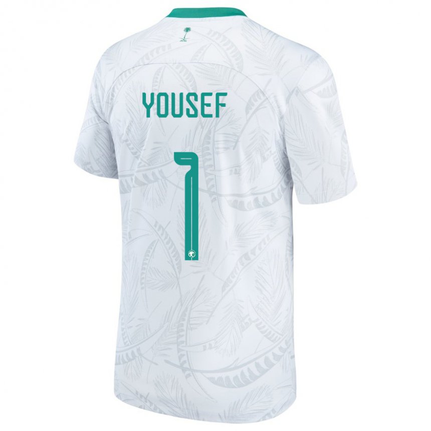 Męski Arabii Saudyjskiej Hamed Yousef #1 Biały Domowa Koszulka 22-24 Koszulki Klubowe