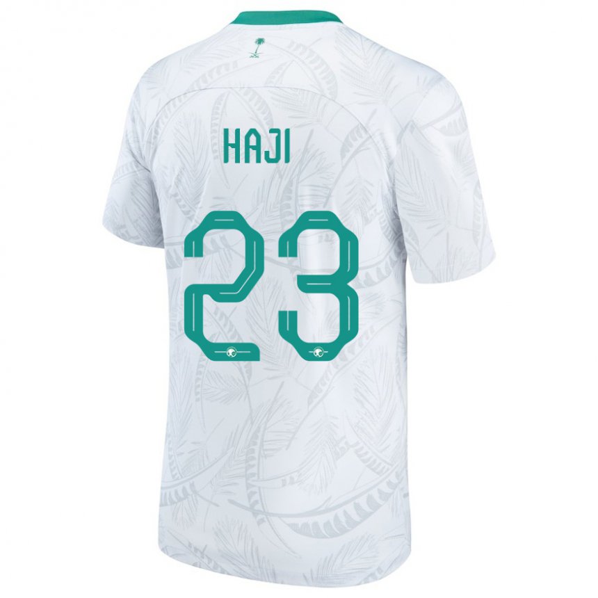 Męski Arabii Saudyjskiej Talal Haji #23 Biały Domowa Koszulka 22-24 Koszulki Klubowe