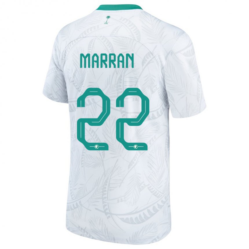 Męski Arabii Saudyjskiej Mohammed Marran #22 Biały Domowa Koszulka 22-24 Koszulki Klubowe