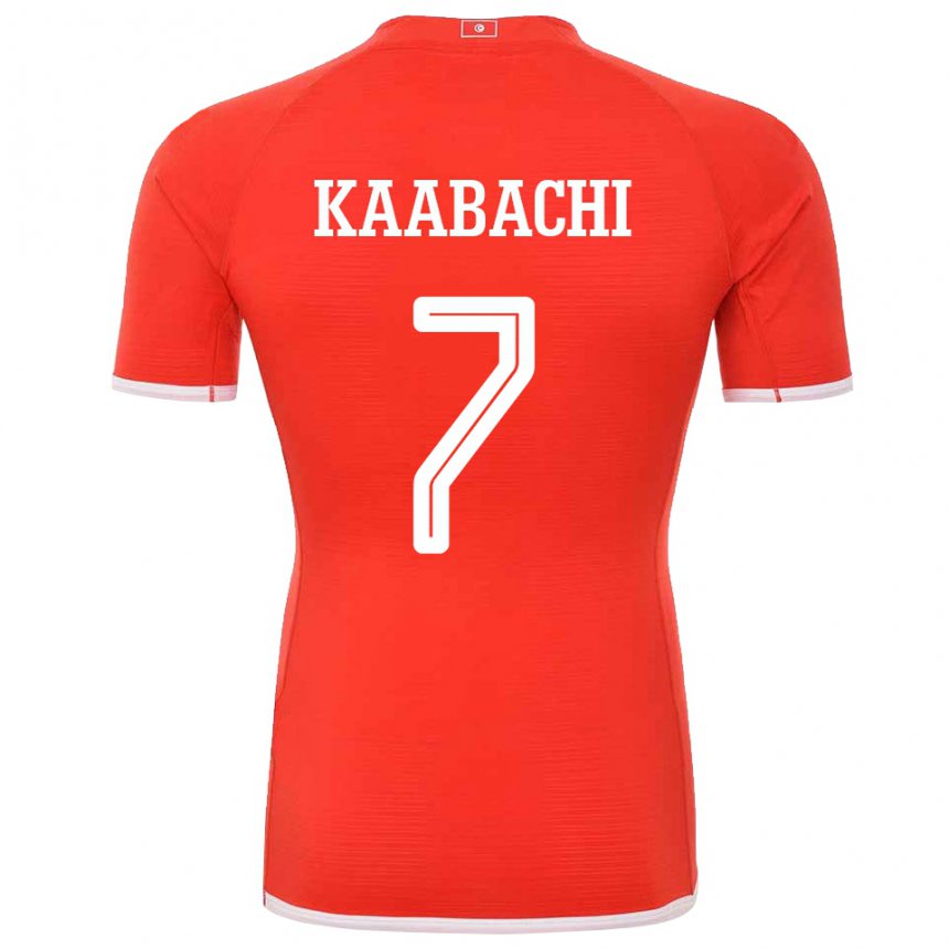 Męski Tunezji Ella Kaabachi #7 Czerwony Domowa Koszulka 22-24 Koszulki Klubowe