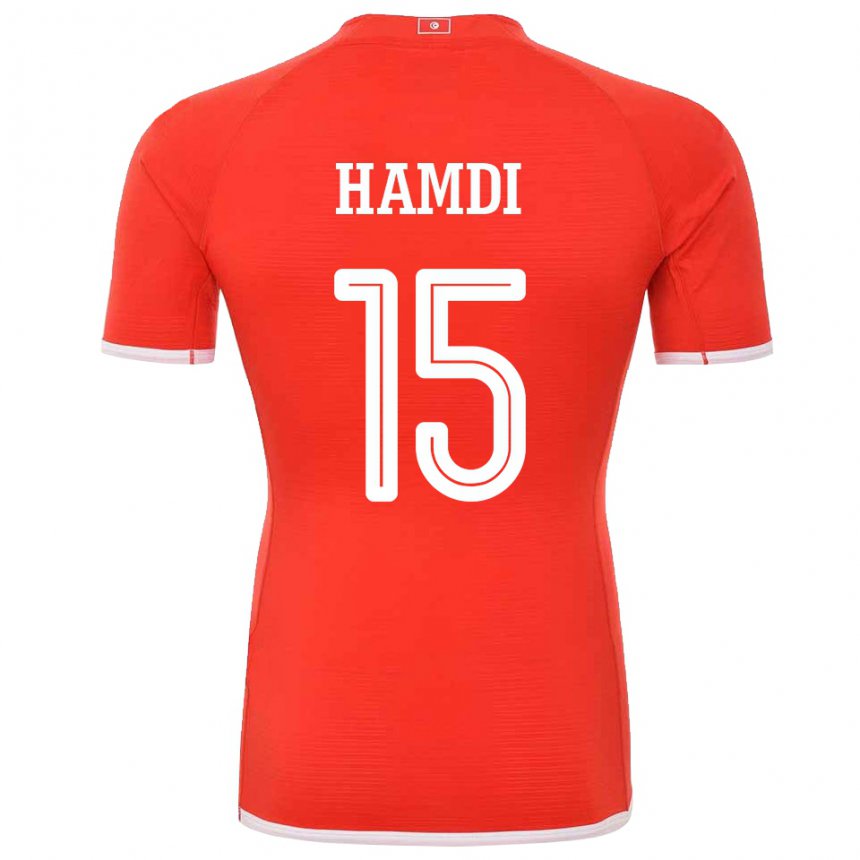 Męski Tunezji Hanna Hamdi #15 Czerwony Domowa Koszulka 22-24 Koszulki Klubowe